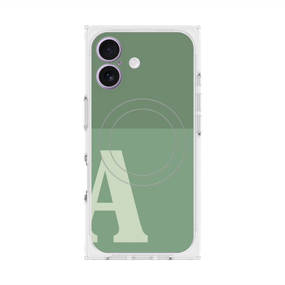 Premium Square Case with MagSafe［ Original - initial two tone - A green ］
