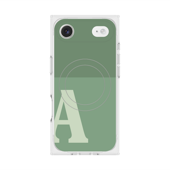 Premium Square Case with MagSafe［ Original - initial two tone - A green ］