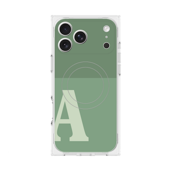 Premium Square Case with MagSafe［ Original - initial two tone - A green ］