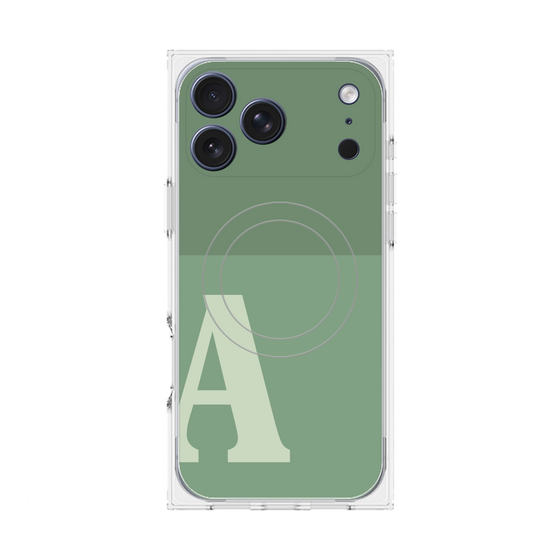 Premium Square Case with MagSafe［ Original - initial two tone - A green ］
