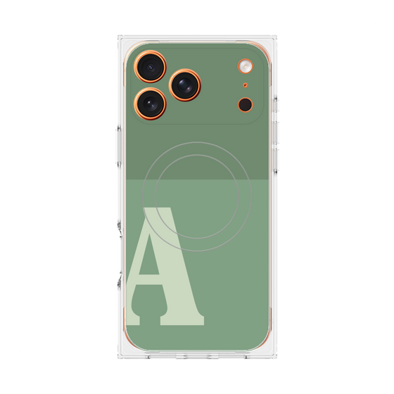 Premium Square Case with MagSafe［ Original - initial two tone - A green ］