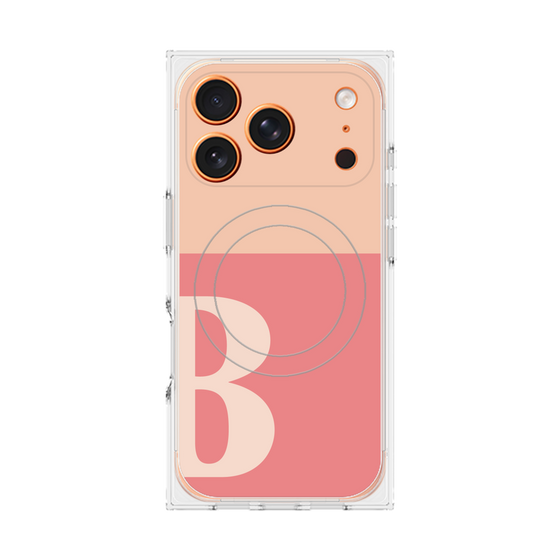 Premium Square Case with MagSafe［ Original - initial two tone - B pink ］