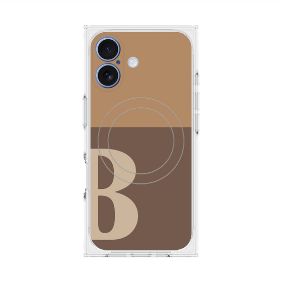 Premium Square Case with MagSafe［ Original - initial two tone - B brown ］