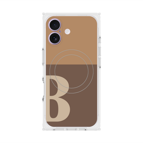 Premium Square Case with MagSafe［ Original - initial two tone - B brown ］