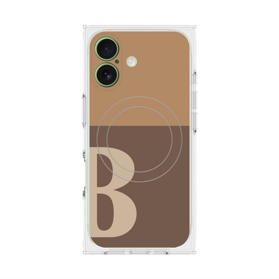 Premium Square Case with MagSafe［ Original - initial two tone - B brown ］