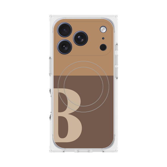 Premium Square Case with MagSafe［ Original - initial two tone - B brown ］