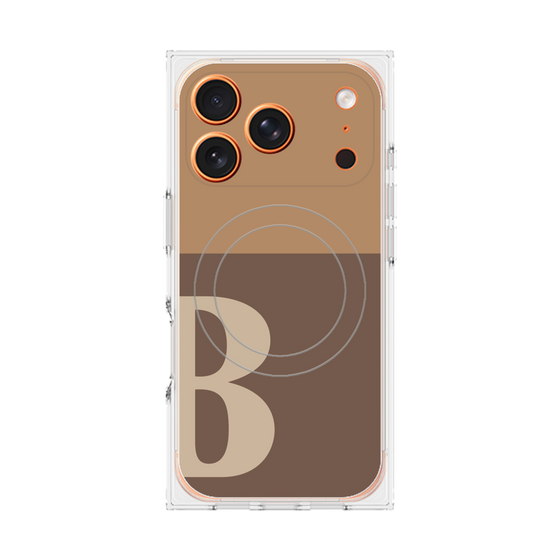 Premium Square Case with MagSafe［ Original - initial two tone - B brown ］