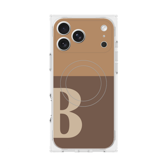Premium Square Case with MagSafe［ Original - initial two tone - B brown ］