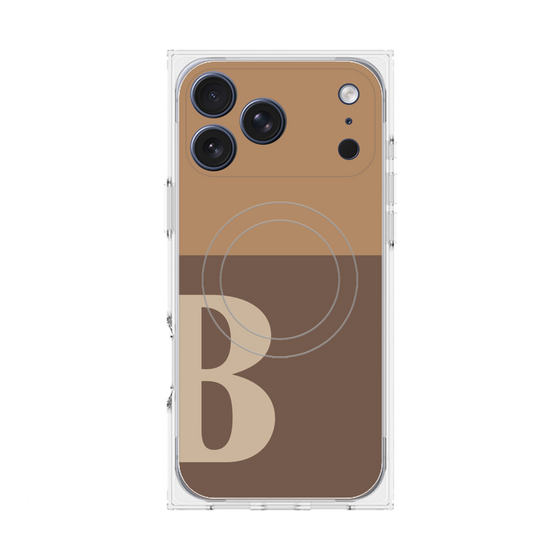 Premium Square Case with MagSafe［ Original - initial two tone - B brown ］