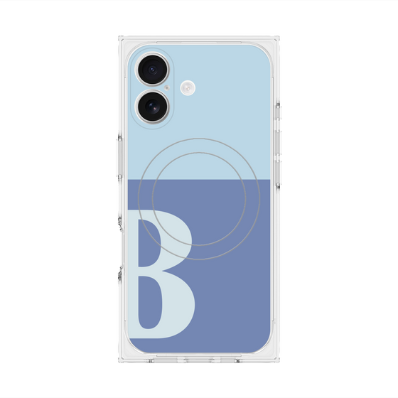 Premium Square Case with MagSafe［ Original - initial two tone - B blue ］