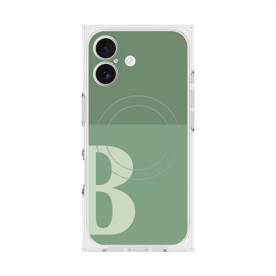 Premium Square Case with MagSafe［ Original - initial two tone - B green ］