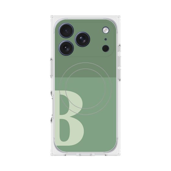 Premium Square Case with MagSafe［ Original - initial two tone - B green ］