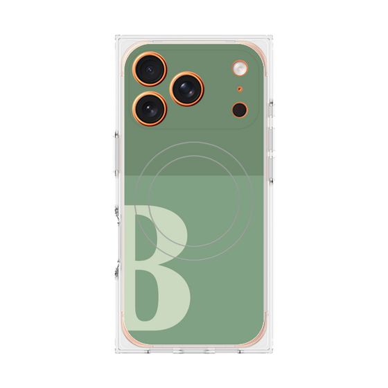 Premium Square Case with MagSafe［ Original - initial two tone - B green ］