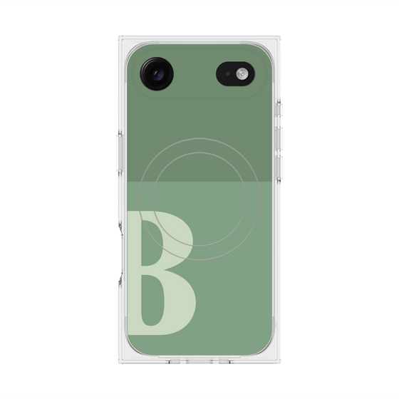 Premium Square Case with MagSafe［ Original - initial two tone - B green ］
