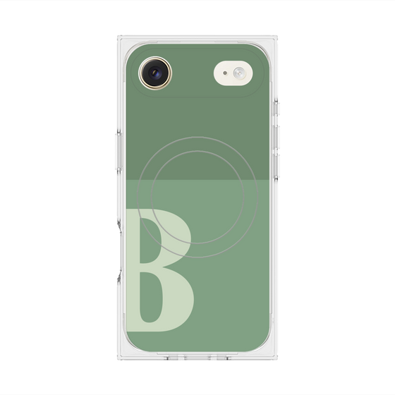 Premium Square Case with MagSafe［ Original - initial two tone - B green ］