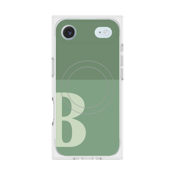 Premium Square Case with MagSafe［ Original - initial two tone - B green ］