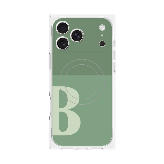 Premium Square Case with MagSafe［ Original - initial two tone - B green ］