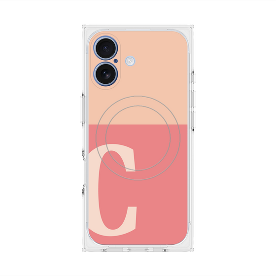 Premium Square Case with MagSafe［ Original - initial two tone - C pink ］