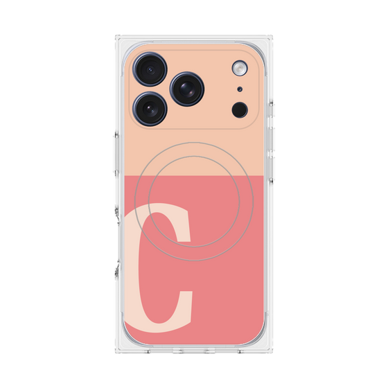 Premium Square Case with MagSafe［ Original - initial two tone - C pink ］