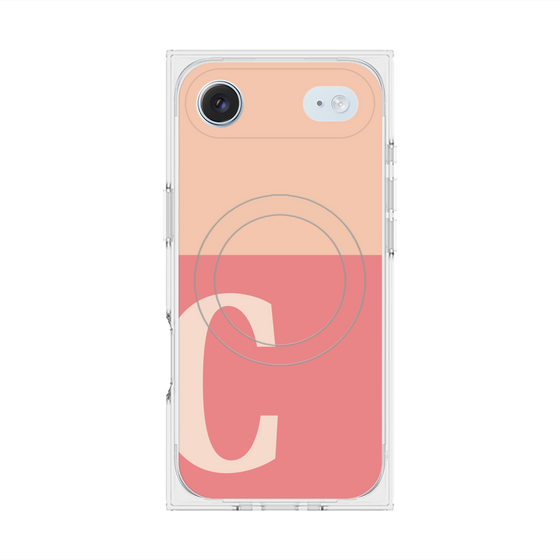 Premium Square Case with MagSafe［ Original - initial two tone - C pink ］