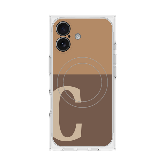 Premium Square Case with MagSafe［ Original - initial two tone - C brown ］