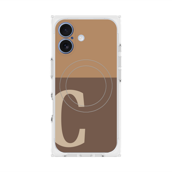 Premium Square Case with MagSafe［ Original - initial two tone - C brown ］