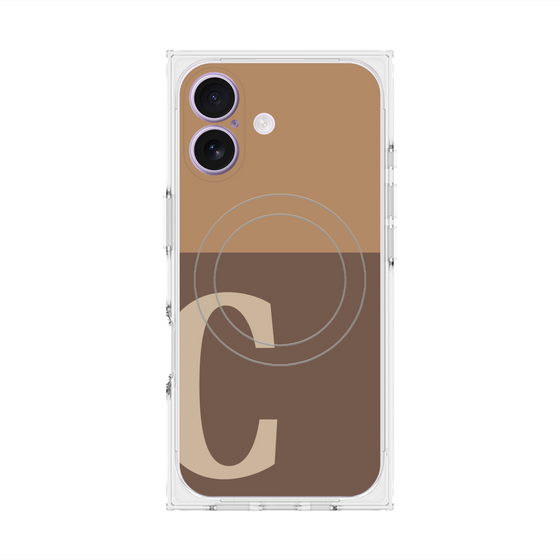 Premium Square Case with MagSafe［ Original - initial two tone - C brown ］