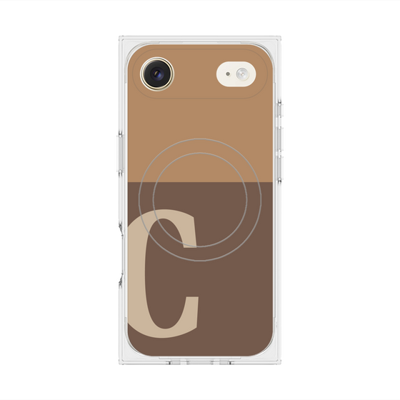Premium Square Case with MagSafe［ Original - initial two tone - C brown ］