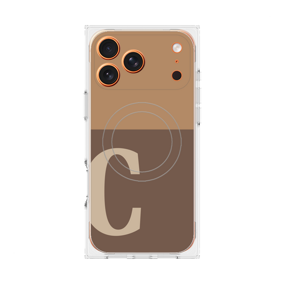 Premium Square Case with MagSafe［ Original - initial two tone - C brown ］