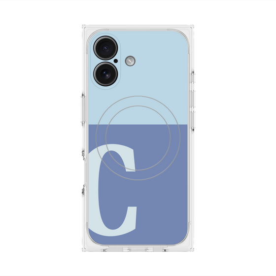 Premium Square Case with MagSafe［ Original - initial two tone - C blue ］