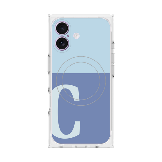 Premium Square Case with MagSafe［ Original - initial two tone - C blue ］