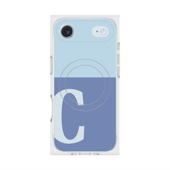 Premium Square Case with MagSafe［ Original - initial two tone - C blue ］