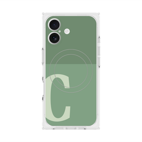 Premium Square Case with MagSafe［ Original - initial two tone - C green ］