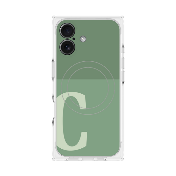 Premium Square Case with MagSafe［ Original - initial two tone - C green ］