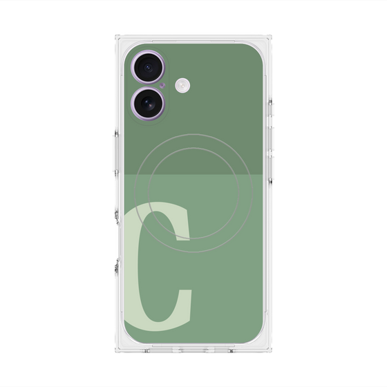 Premium Square Case with MagSafe［ Original - initial two tone - C green ］