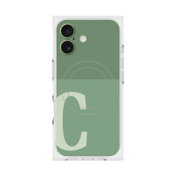 Premium Square Case with MagSafe［ Original - initial two tone - C green ］