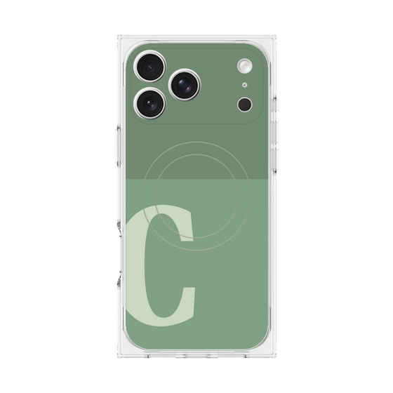 Premium Square Case with MagSafe［ Original - initial two tone - C green ］