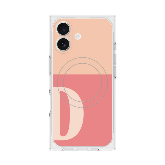 Premium Square Case with MagSafe［ Original - initial two tone - D pink ］