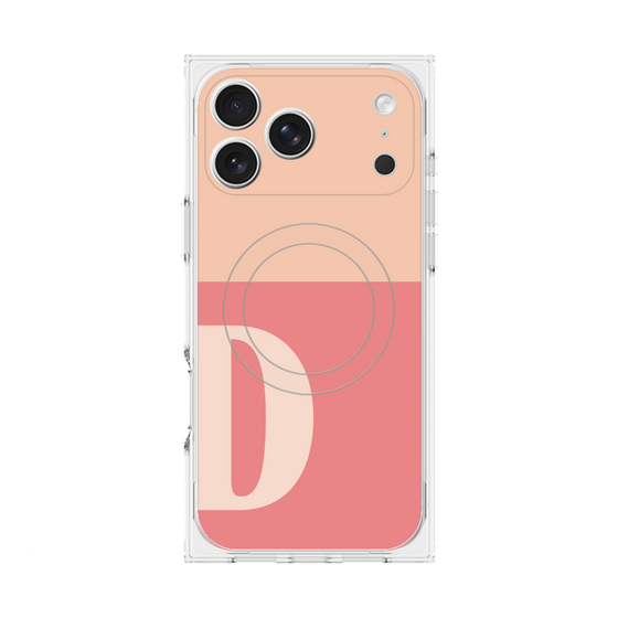 Premium Square Case with MagSafe［ Original - initial two tone - D pink ］