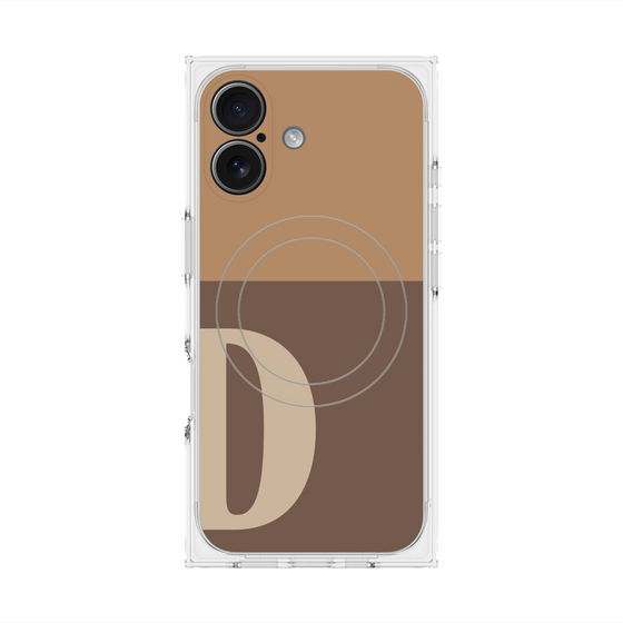 Premium Square Case with MagSafe［ Original - initial two tone - D brown ］