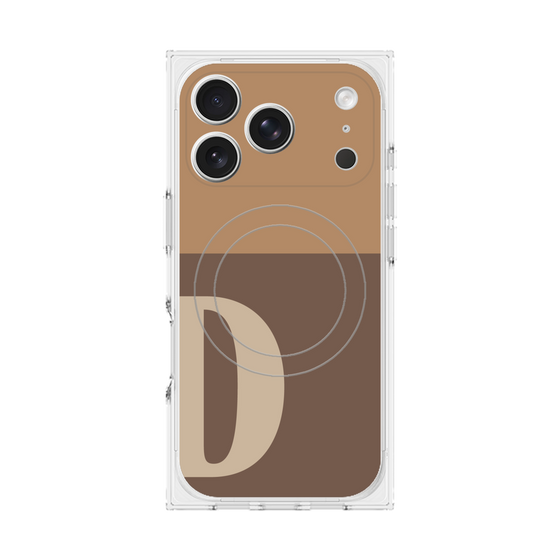 Premium Square Case with MagSafe［ Original - initial two tone - D brown ］