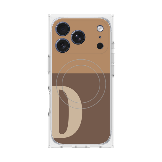 Premium Square Case with MagSafe［ Original - initial two tone - D brown ］