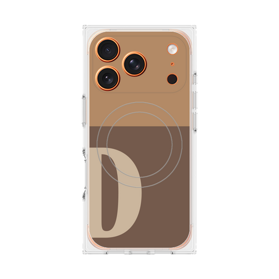 Premium Square Case with MagSafe［ Original - initial two tone - D brown ］