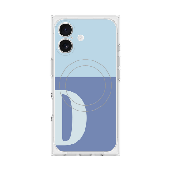 Premium Square Case with MagSafe［ Original - initial two tone - D blue ］