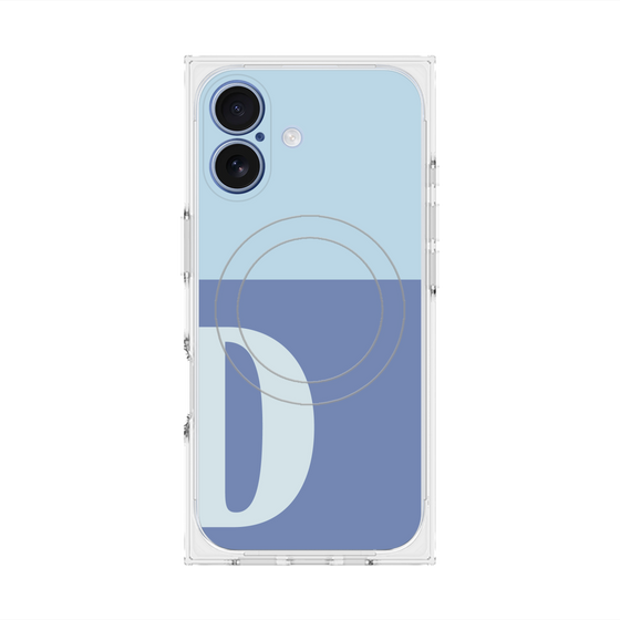Premium Square Case with MagSafe［ Original - initial two tone - D blue ］