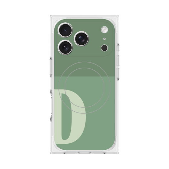 Premium Square Case with MagSafe［ Original - initial two tone - D green ］