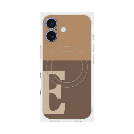 Premium Square Case with MagSafe［ Original - initial two tone - E brown ］