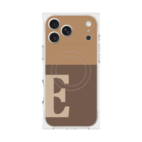 Premium Square Case with MagSafe［ Original - initial two tone - E brown ］