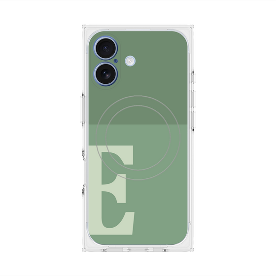 Premium Square Case with MagSafe［ Original - initial two tone - E green ］
