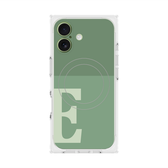 Premium Square Case with MagSafe［ Original - initial two tone - E green ］